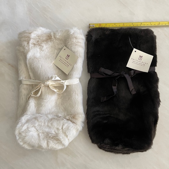 Pottery Barn Espresso Dark Brown Faux Fur Wine Bag with Tie. NWT - Picture 7 of 7